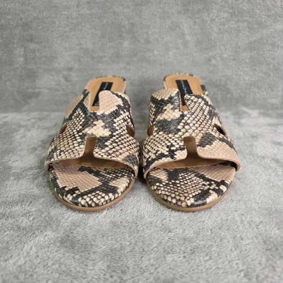 Womens Steven By Steve Madden Brown Snake Print Block Heel Slide Sandals 9.5M - Picture 3 of 11